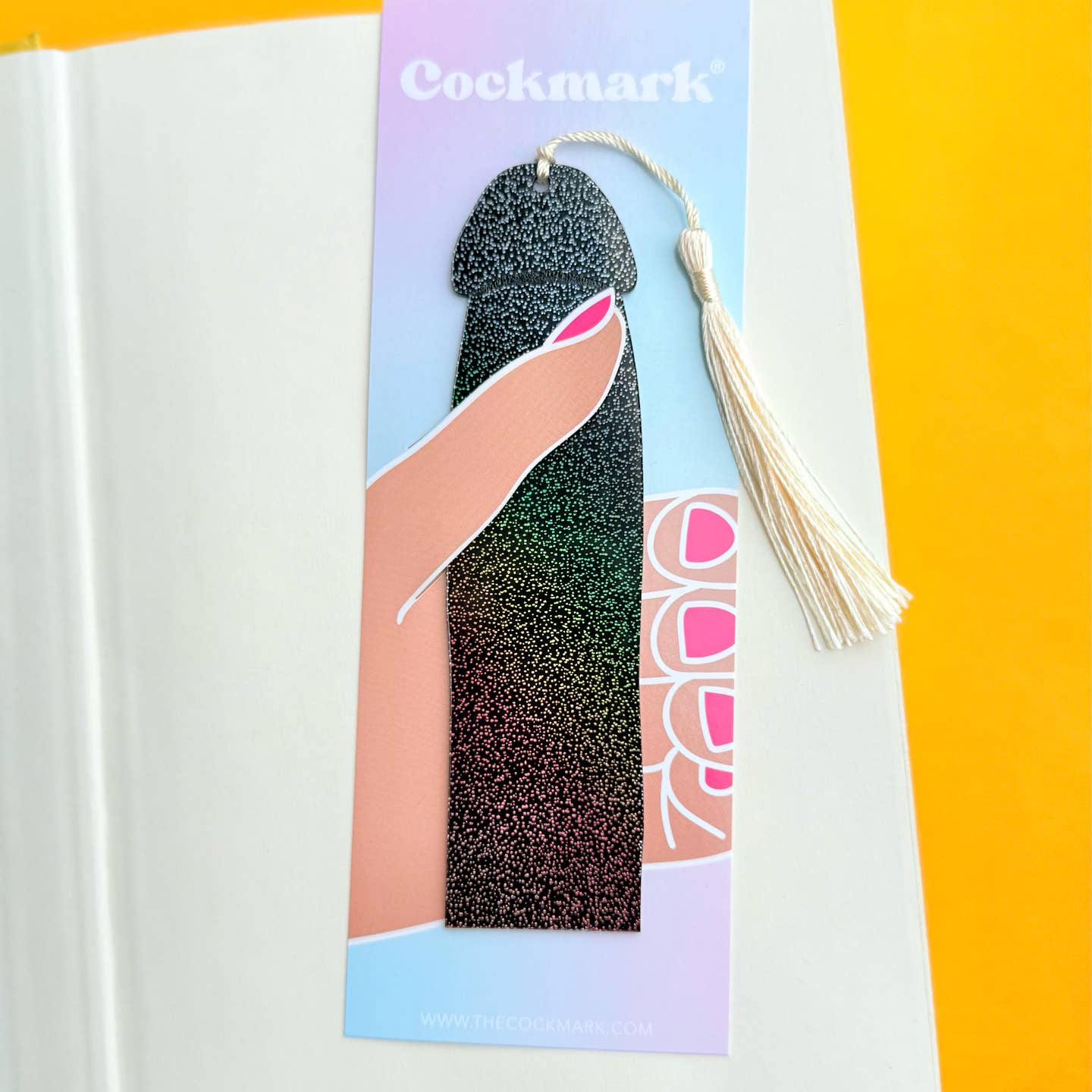 Twilight Cockmark Black Holo Glitter Acrylic Bookmark