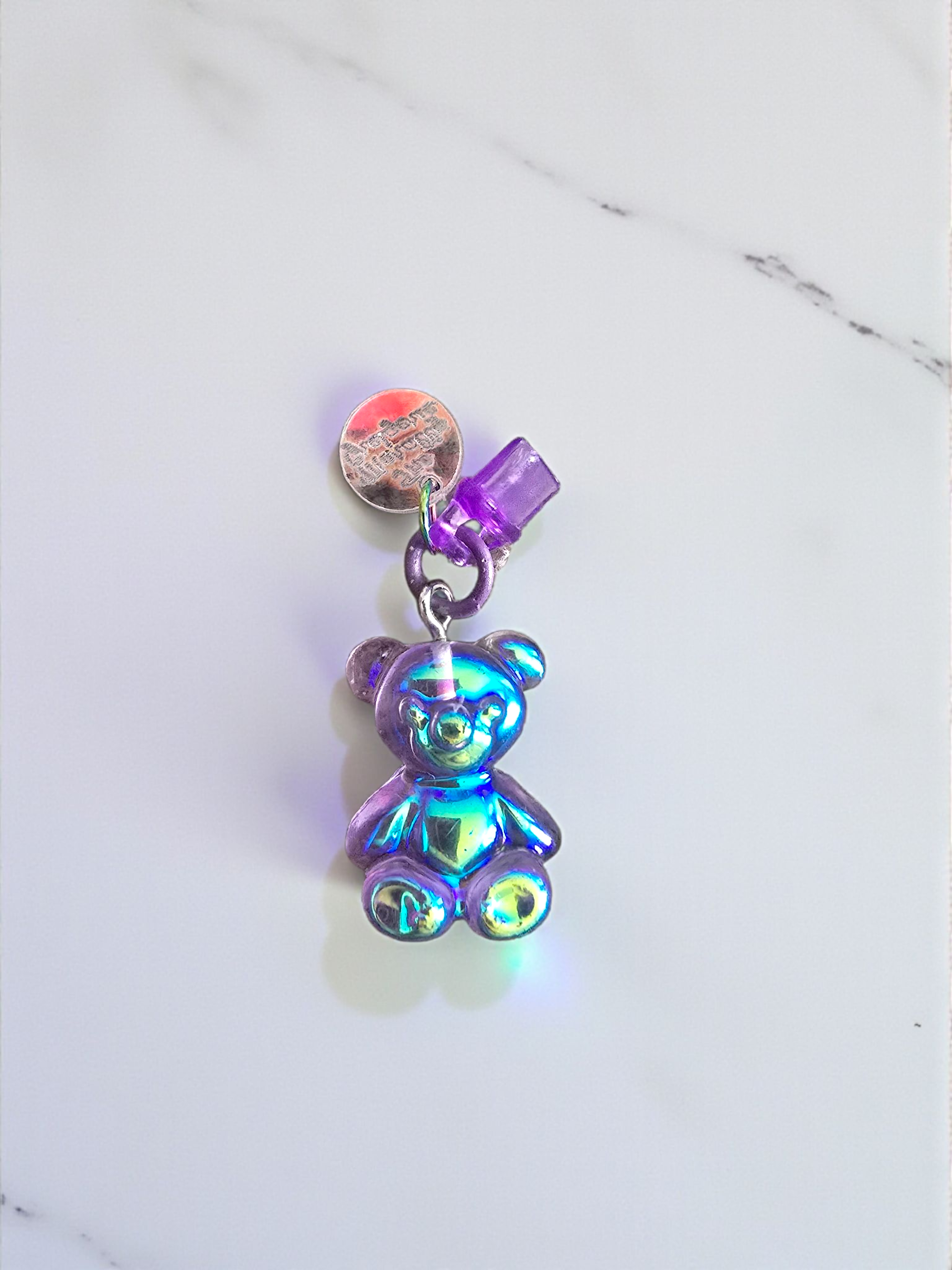 Bear With Me Purple Iridescent Gummy Bear With Purple Dust Plug