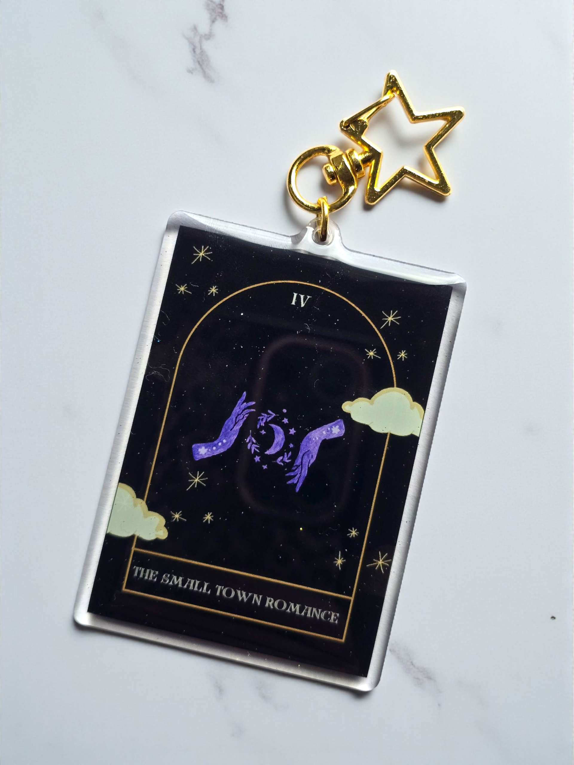 Small Town Romance Trope Card Keychain