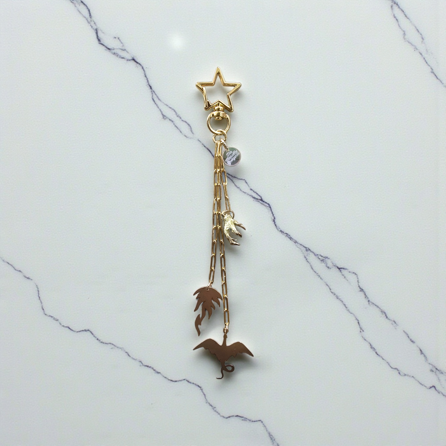 The Dragon Gold Brass 2-in-1 Kindle Charm and Keychain
