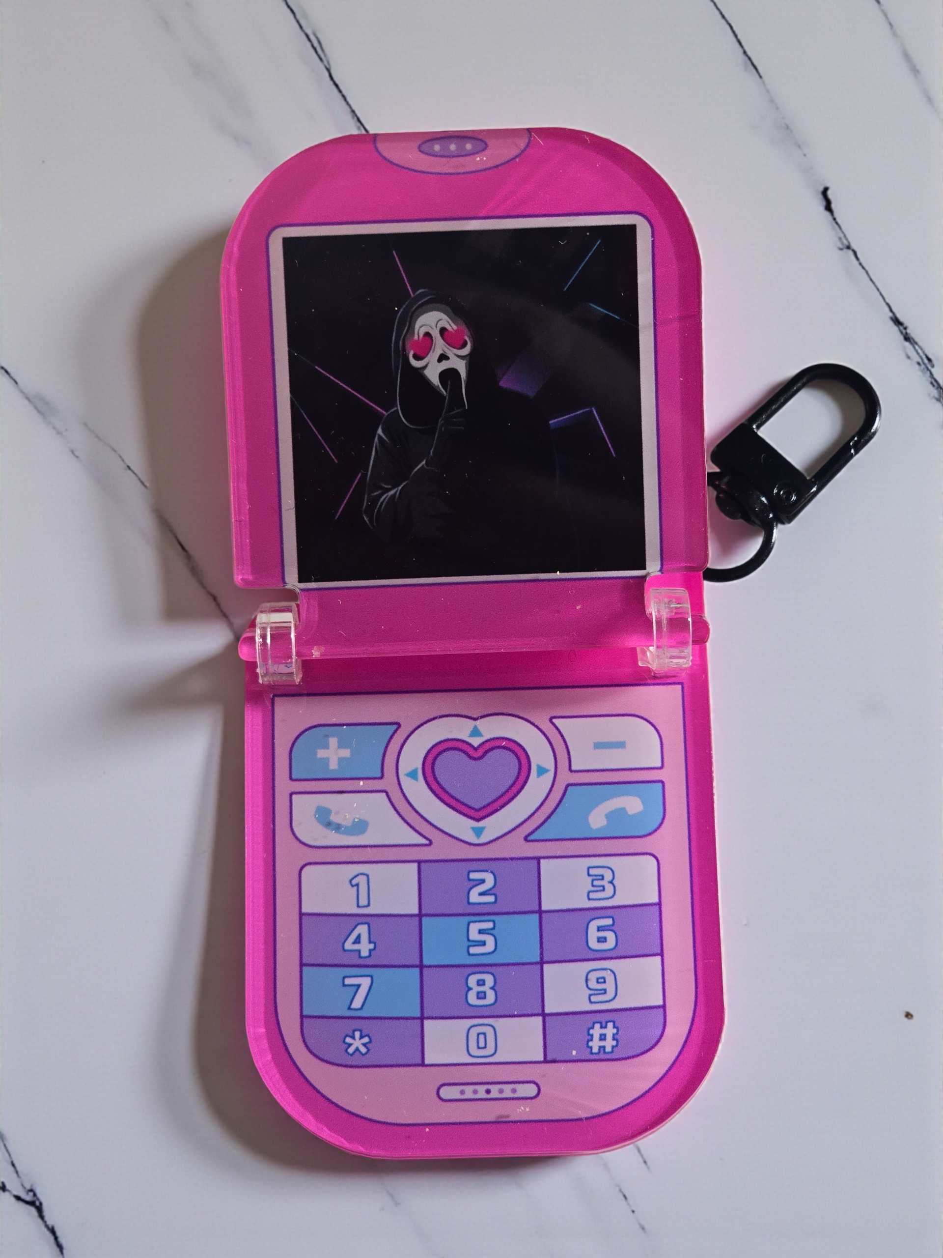 Hello, Ghostie Acrylic Flip Phone Keychain