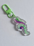Single Fine Glitter Tentacle Stackable E-reader Charm and Keychain