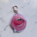 Juicy Glitter Lips Rose Gold Hardware Keychain
