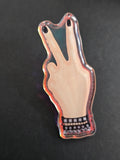 Emo Peace Sign Acrylic Pin