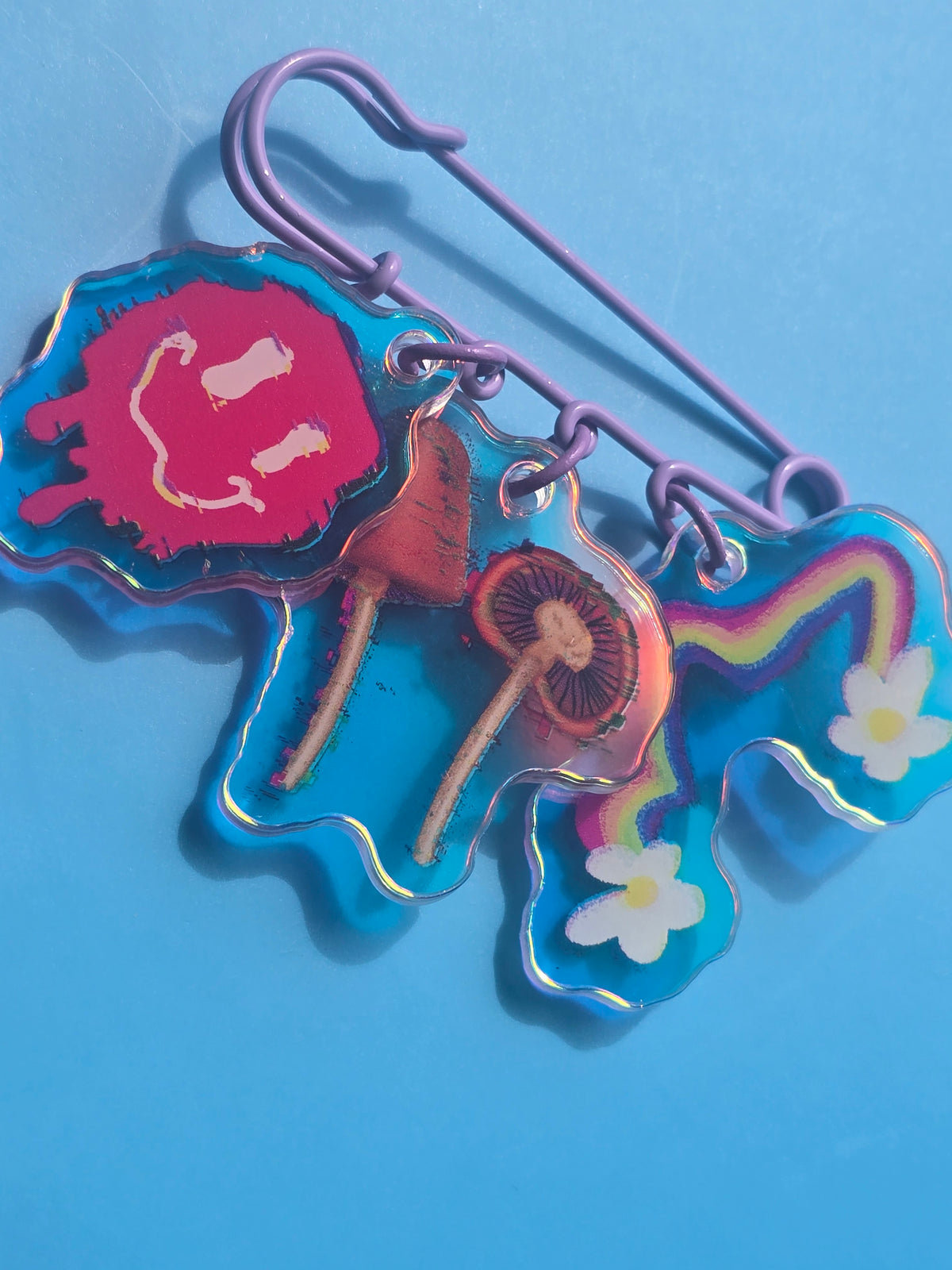 Electric Summer Trippy Glitchy Holographic Pin