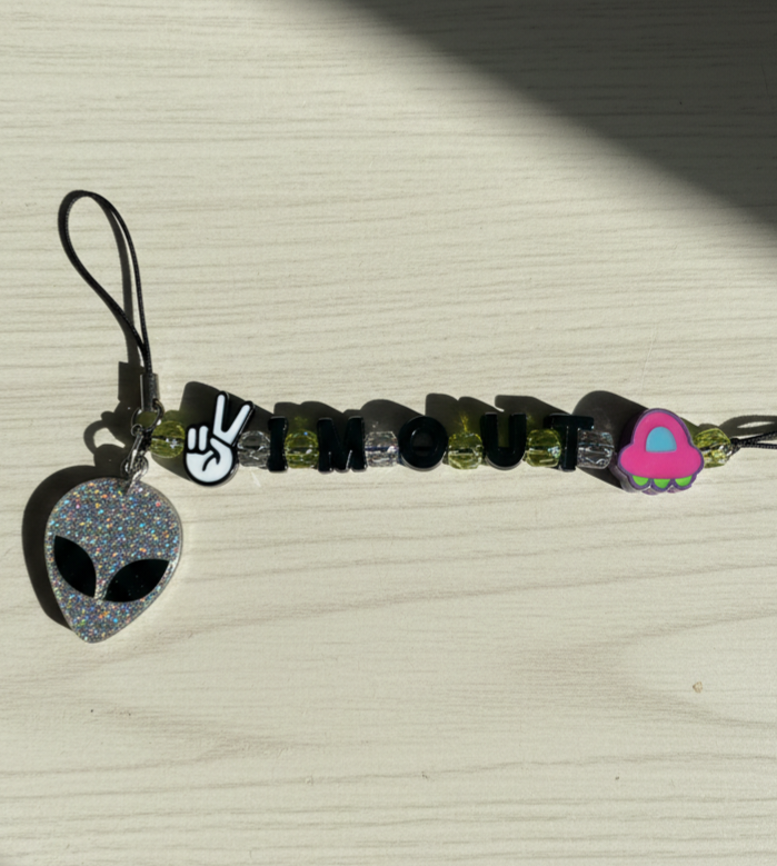 Bye! I'm Out Alien Phone Charm