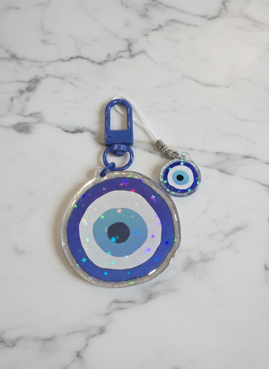 The Evil Eye Holographic Star Keychain