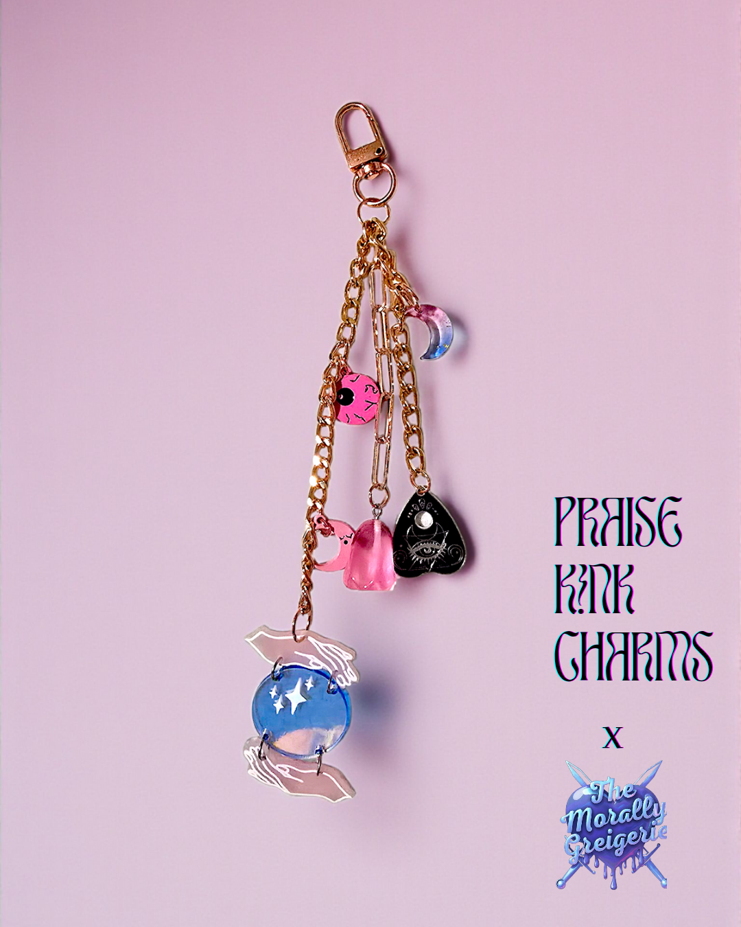 Praise K!nk Charms x The Morally Greigerie Dark Fortunes Keychain